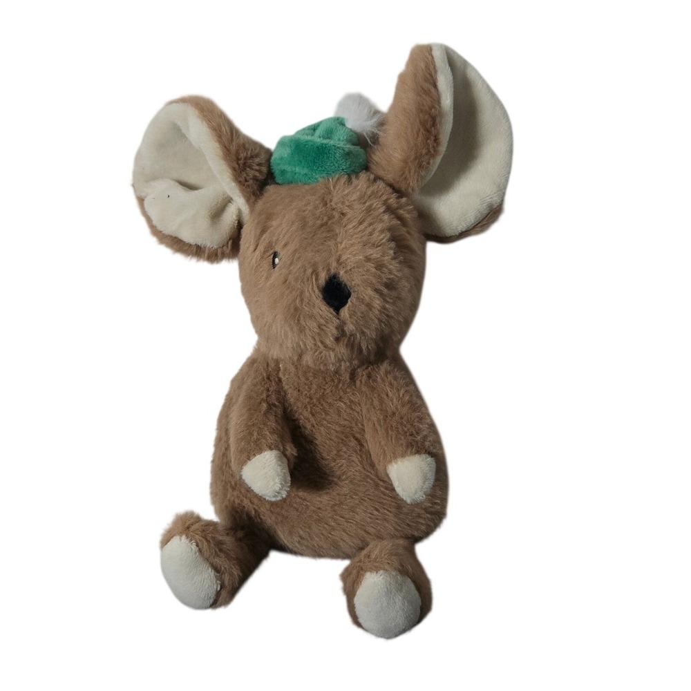 Gigglescape Brown‎ Mouse Plush Stuffed Animal with Green Hat Target 8.5"